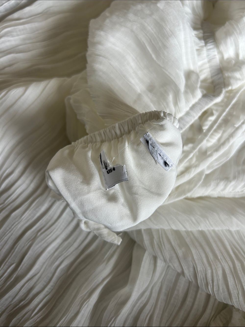 NWOT Princess Polly Matea White Crinkle Spaghetti Strap Mini Dress Size 4 - Picture 11 of 13